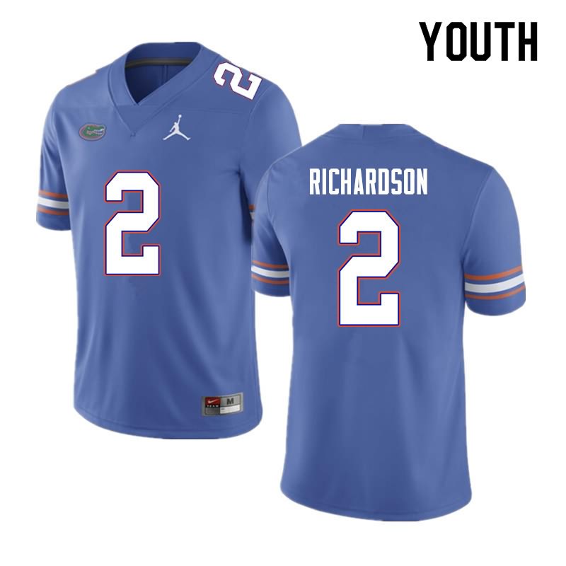 Youth NCAA Florida Gators Anthony Richardson #2 Stitched Authentic Nike Blue College Football Jersey ESL2065JB